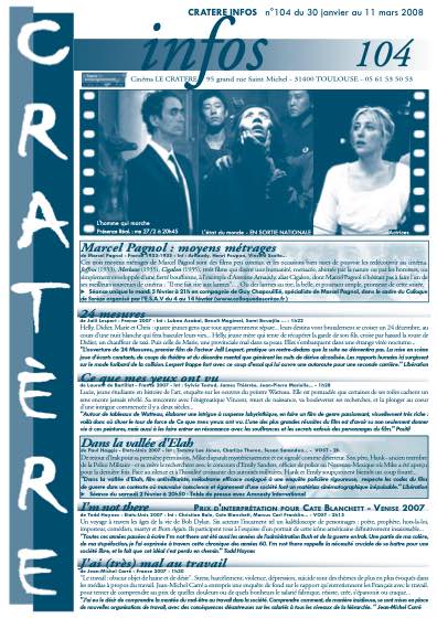 Programme 104 du 30 janvier au 11 mars 2008