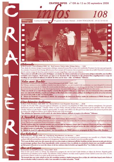 Programme 108 du 12 au 30 septembre 2008