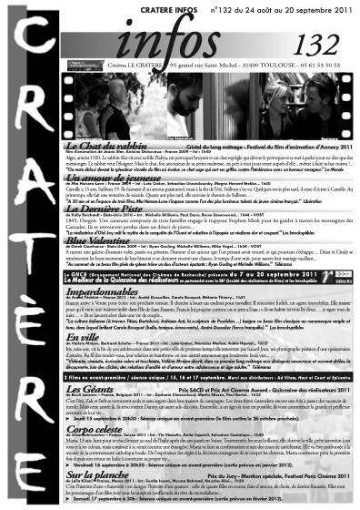 Programme 132 du 24 août au 20 septembre 2011