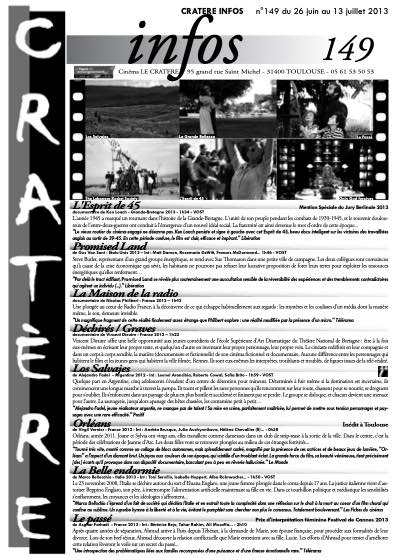 Programme 149 du 26 juin au 13 juillet 2013