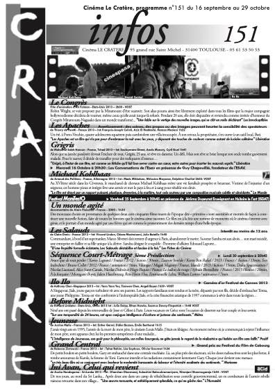 Programme 151 du 16 septembre au 29 octobre