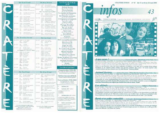 Programme 43 du 11 avril au 22 mai 2001