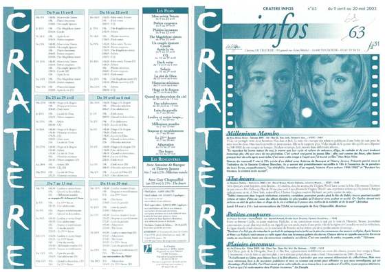 Programme 61 du 9 avril au 20 mai 2003