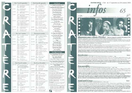 Programme 65 du 17 septembre au 28 octobre 2003