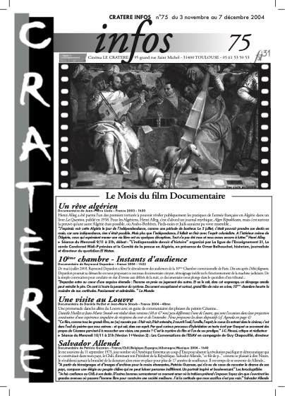 Programme 75 du 3 novembre au 7 décembre 2004