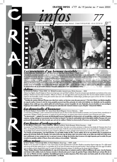 Programme 77 du 19 janvier au 1er mars 2005