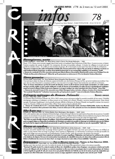 Programme 78 du 2 mars au 12 avril 2005