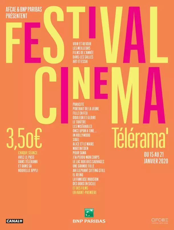 Festival Télérama 2020 du 15 au 21 janvier